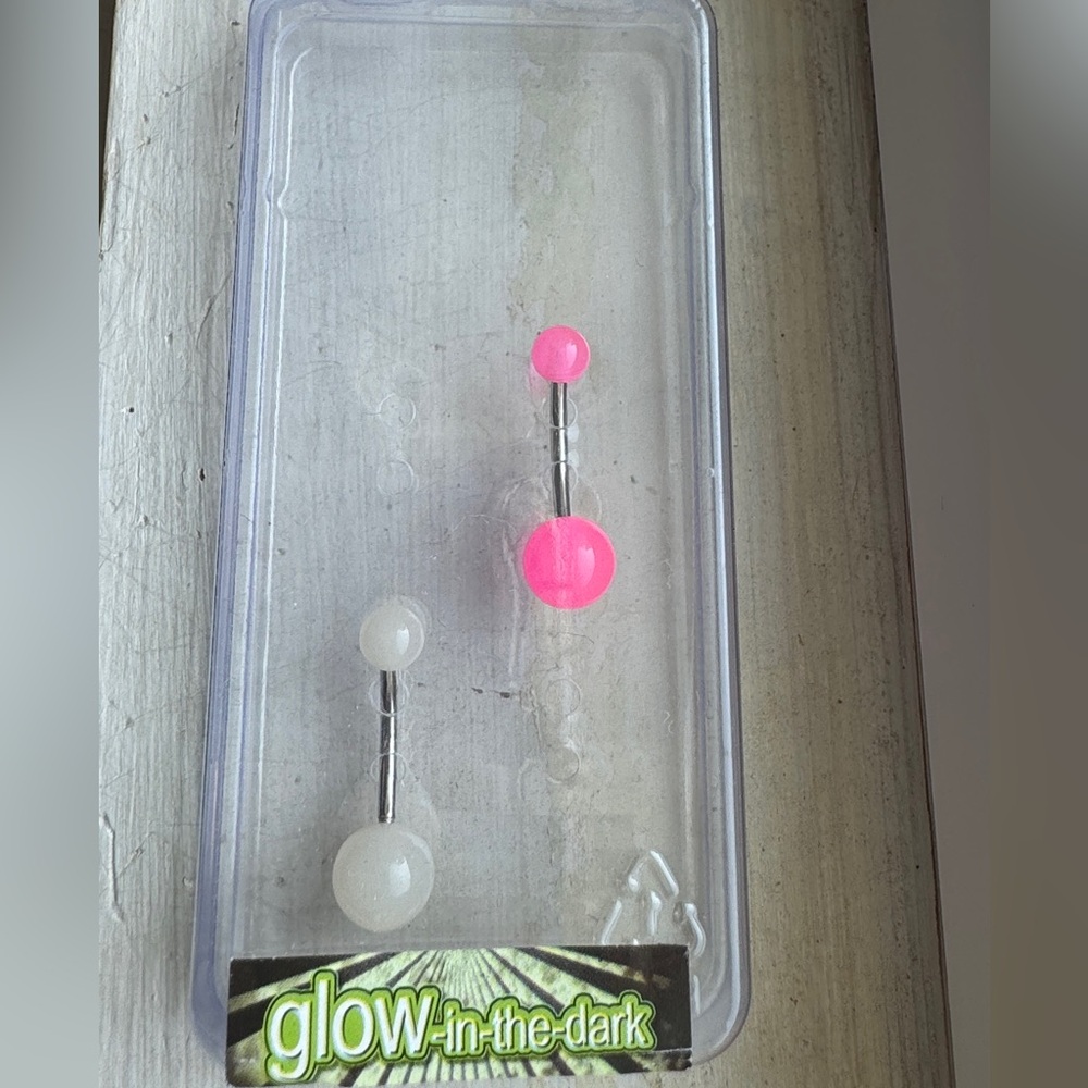 Glow in the dark belly button rings